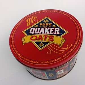 Vintage pure quacker oats tin
